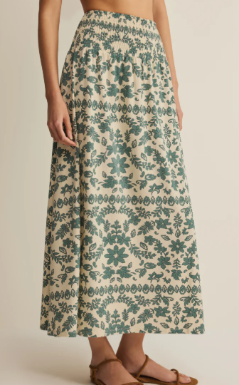 Leya Tera Paisley Maxi Skirt- Everglade