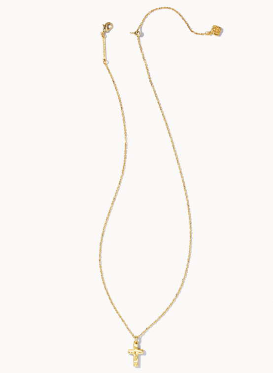 Cross Pendant Necklace- Gold Metal