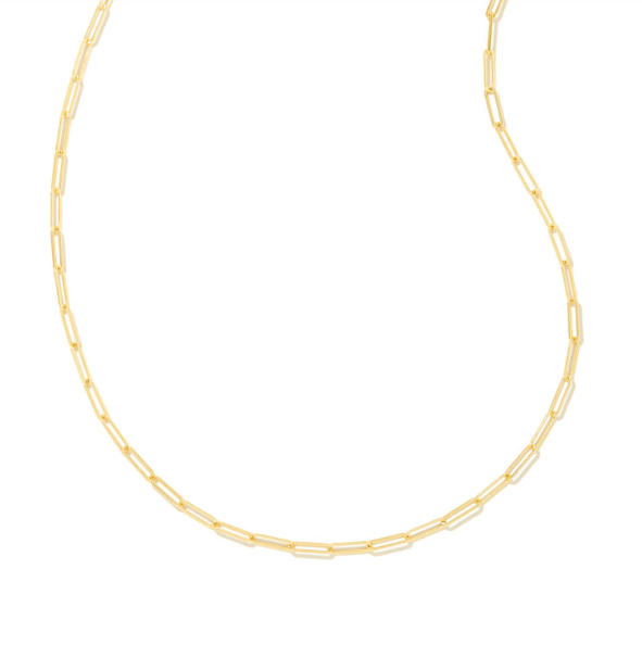 Courtney Paperclip Necklace- Gold Metal