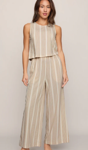 Sloane Knit Striped Tank Top- Cloud
