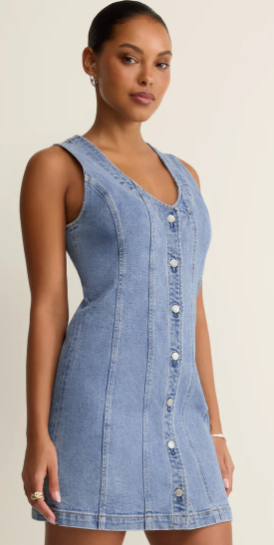 Jolie Denim Mini Dress- Avalon