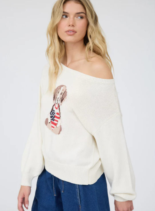 American Puppy Sweater- Ivory