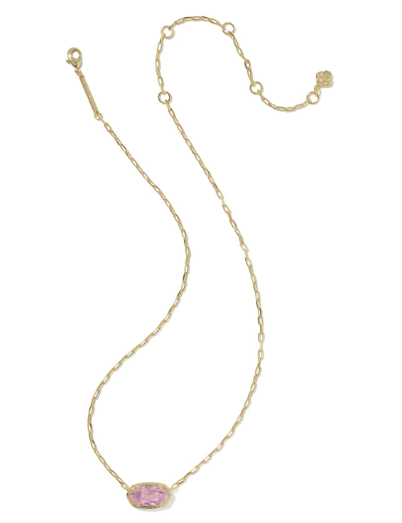Elisa Luxe Pendant Necklace- Gold Light Pink