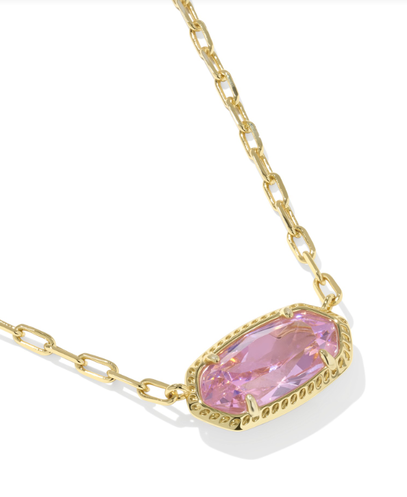 Elisa Luxe Pendant Necklace- Gold Light Pink