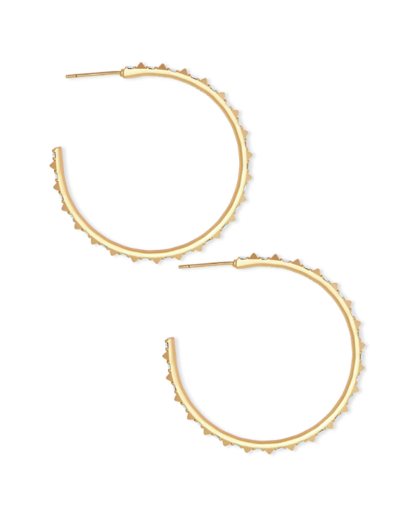 Veronica Hoop Earrings- Gold Iridescent Crystal