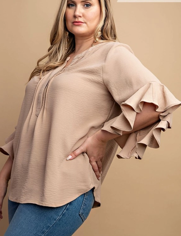 Nova Bell Sleeve Pleated Top