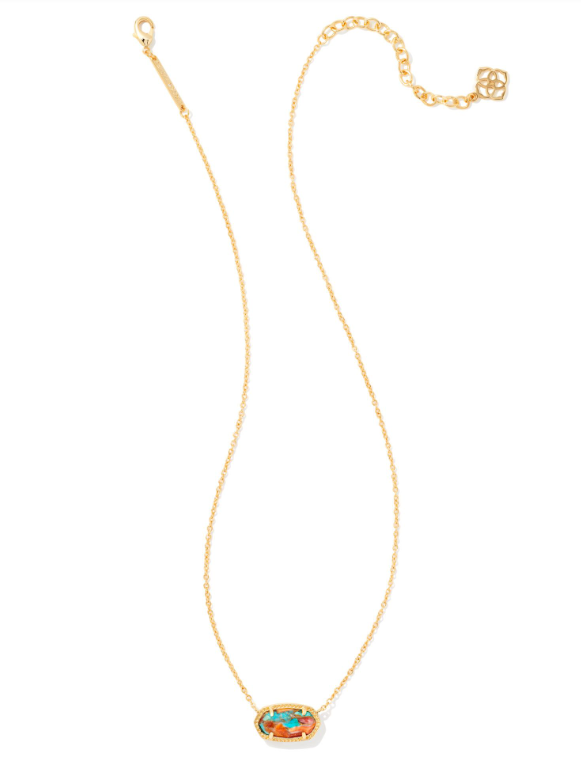 Elisa Veined Bronze Turq. Necklace