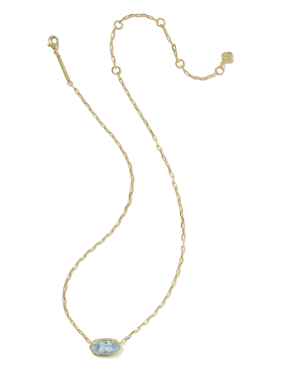 Elisa Luxe Pendant Necklace- Gold/Blue