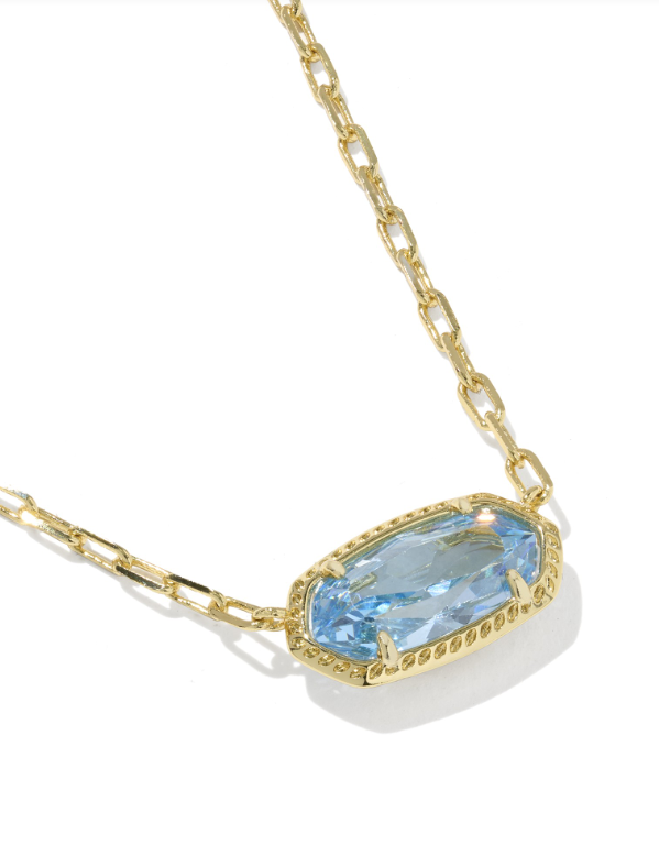 Elisa Luxe Pendant Necklace- Gold/Blue