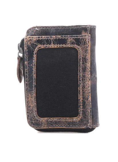 Carrie Card Leather Wallet- Black Lux