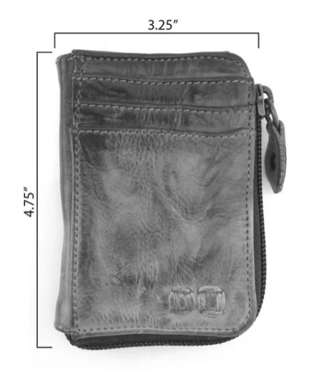Carrie Card Leather Wallet- Black Lux