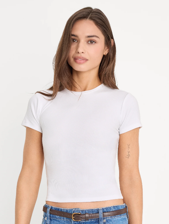 The Rib Baby Tee- White
