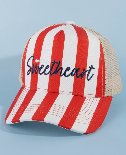 America's Sweetheart Striped Cap