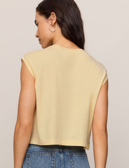 Flex Sleeveless Tee- Lemon Chiffon