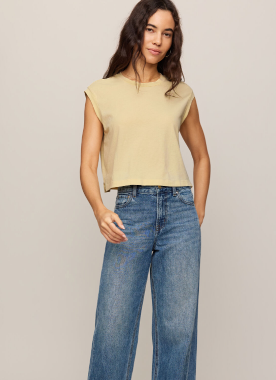 Flex Sleeveless Tee- Lemon Chiffon