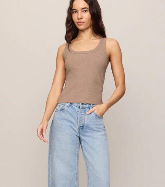 Rowe Scoop Tank- Heather Ash