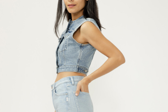 Cropped Denim Vest- Wanderlust