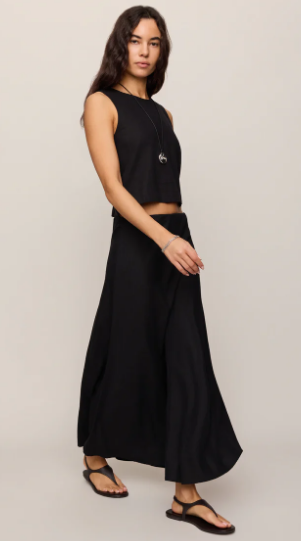 Meryl Midi Skirt- Black