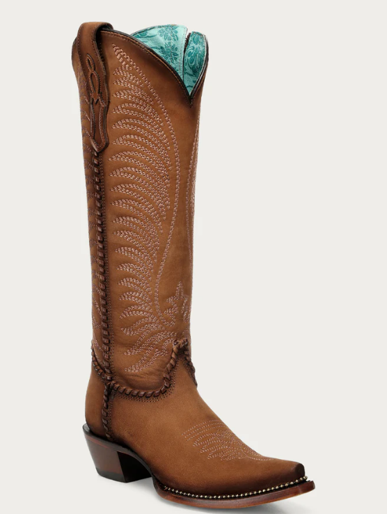 LD Brown Emb. Woven & Metallic Welt Tall Boot