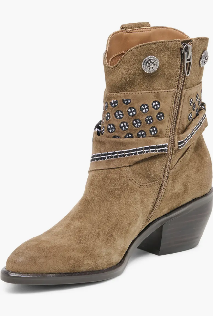 Mekala Suede Bootie- Olive
