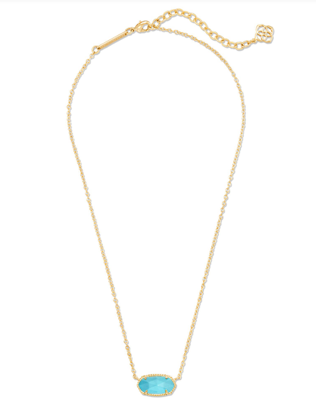 Elisa Necklace Gold Turq.