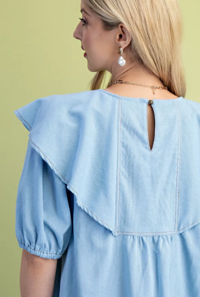 Sami A-Line Dress- LT. Denim