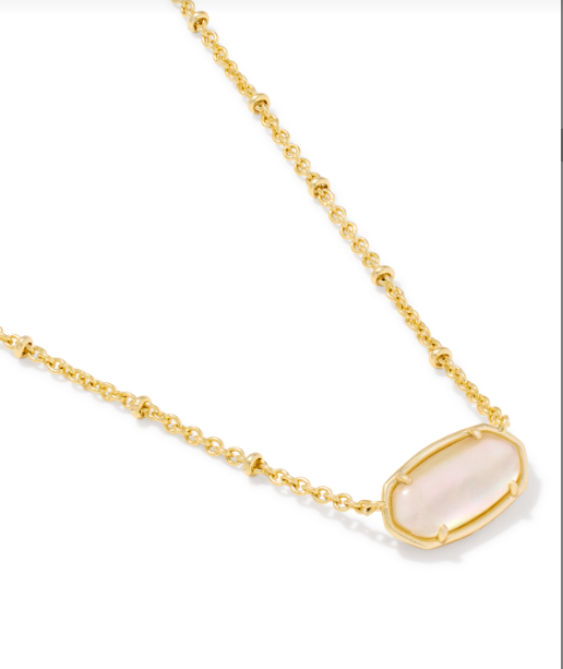 Tiger Striped Elisa Necklace Gold Natural MOP