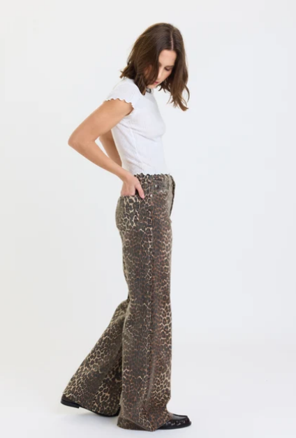 Far Out HR Wide Leg Jean- Cool Cat