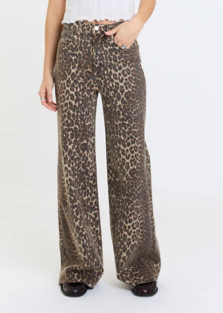 Far Out HR Wide Leg Jean- Cool Cat
