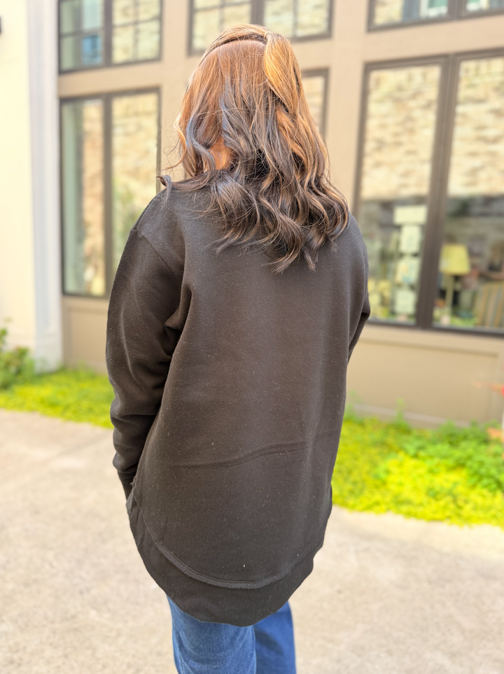 Wildcats Glitter Puff Sweatshirt- Black