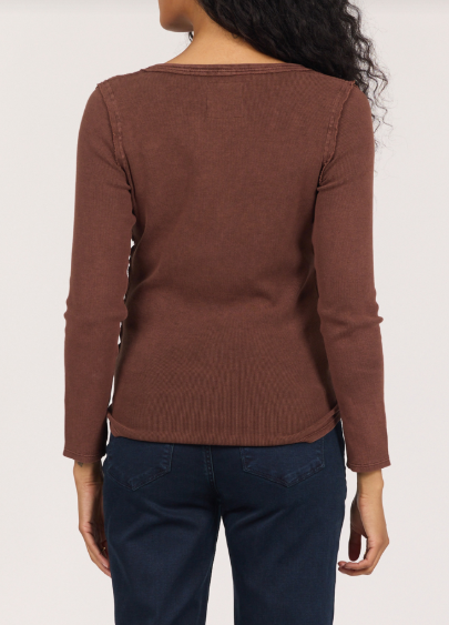 Edie Henley Top- Washed Cappuccino