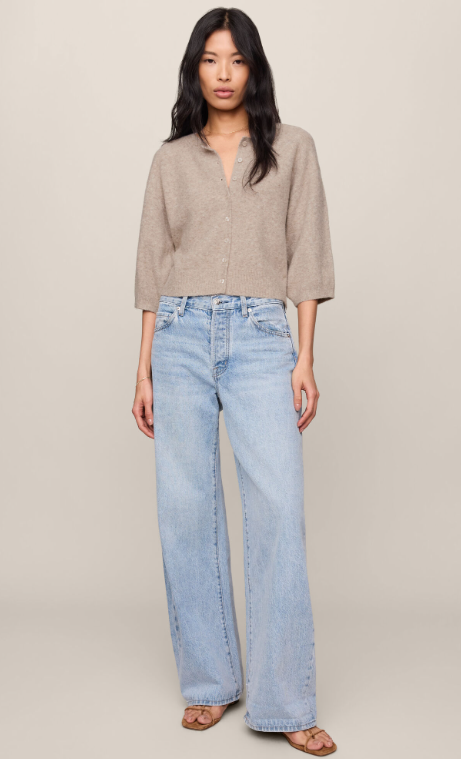 Valor Short Sleeve Cardigan- Natural Heather