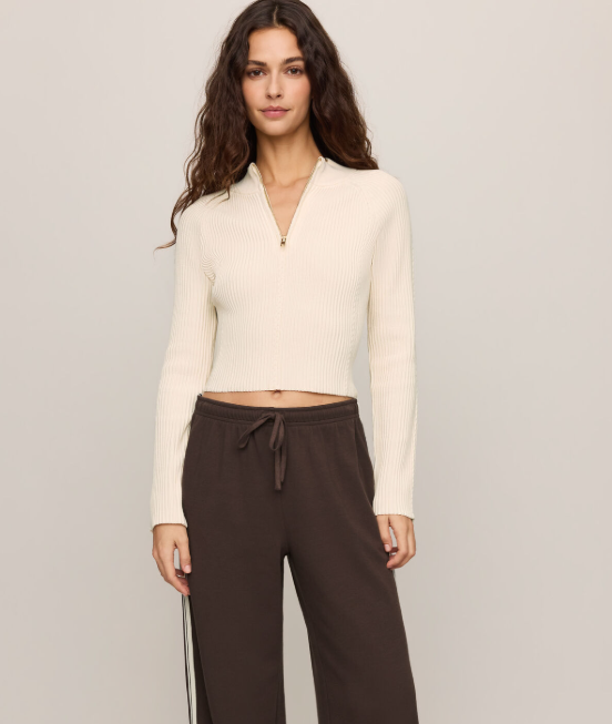 Summit Half Zip Sweater- Sandstone