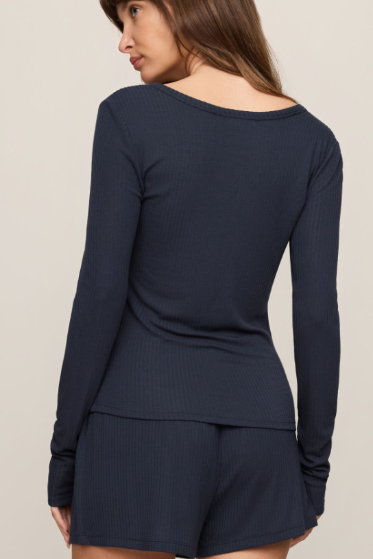 Just Right Rib LS Top- Eclipse