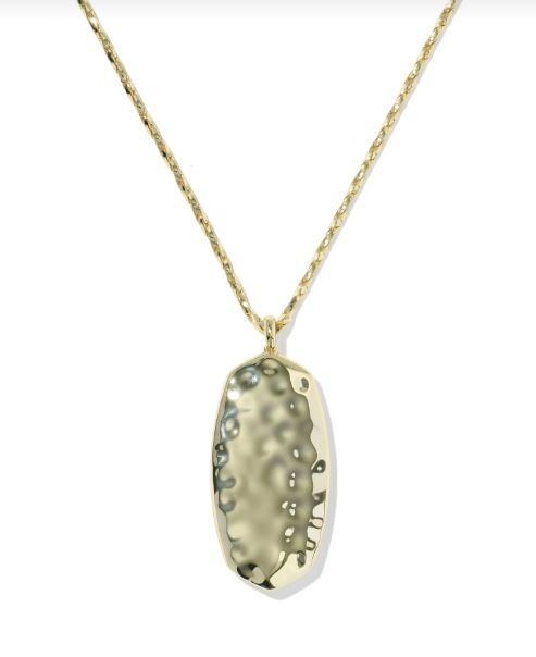Danielle Riveted Long Pendant Gold Ivory MOP