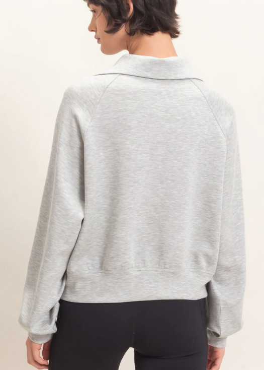 Tyla Half-Zip Pullover- Heather Gray