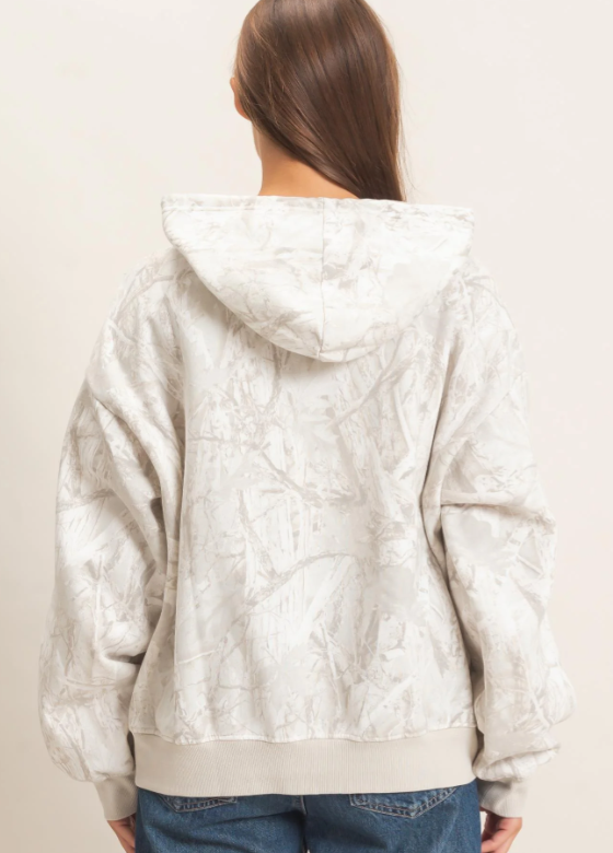 Alex Zip-Up Hoodie- Grey Camo
