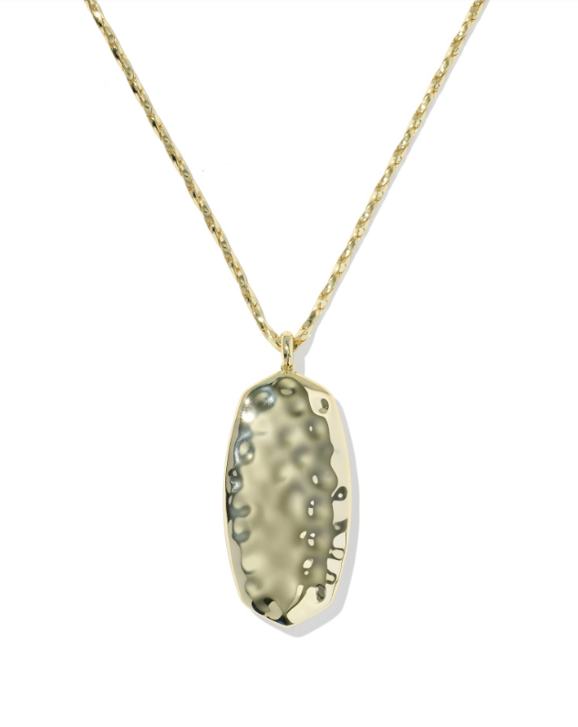 Danielle Riveted Long Pendant Gold Dark Brown Hawks Eye