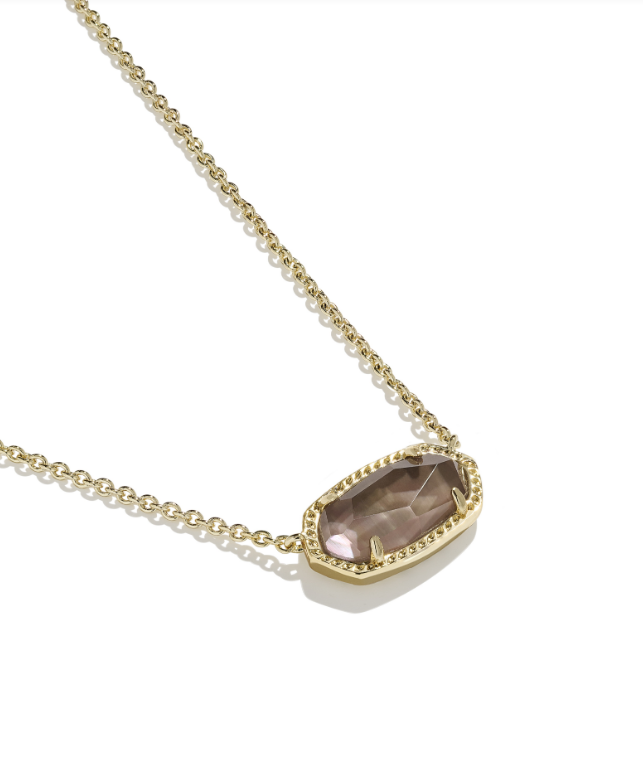 Elisa Pendant Necklace Gold Taupe MOP