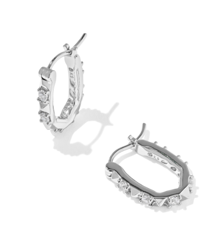 Fate Charm Huggie Earrings Silver
