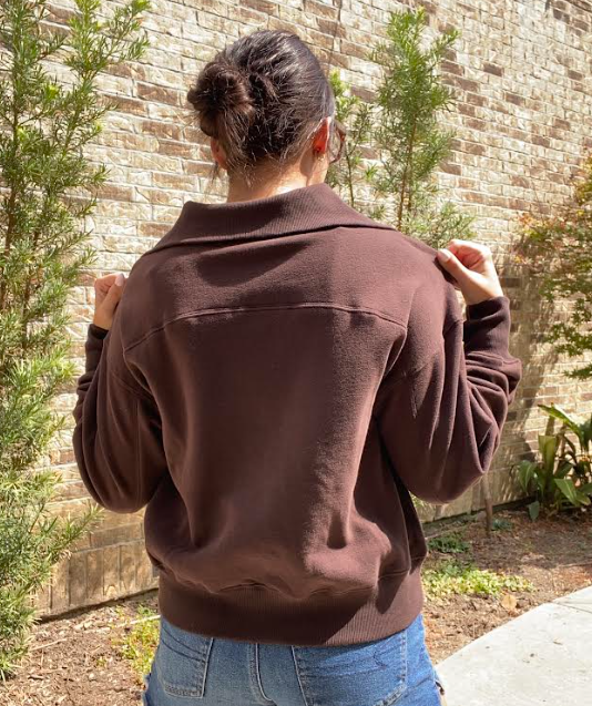 Soft Surf Quarter Zip Up- Brownie