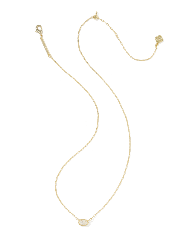 Mini Elisa Luxe Short Pendant Necklace Gold White CZ