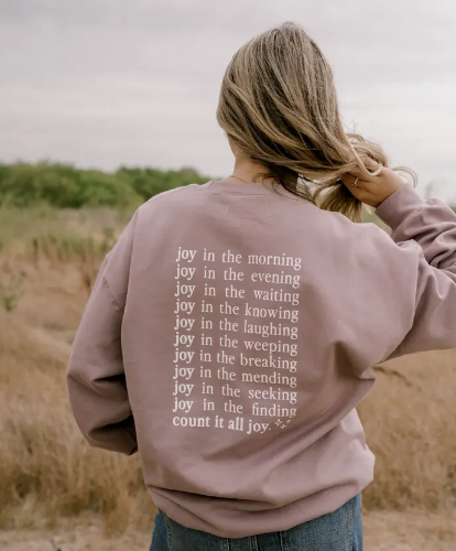 Count It All Joy Pullover- Dusty Mauve