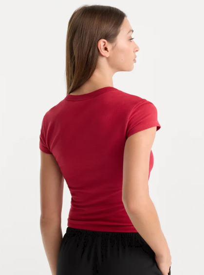 The Cap Sleeve Tee- Carmine