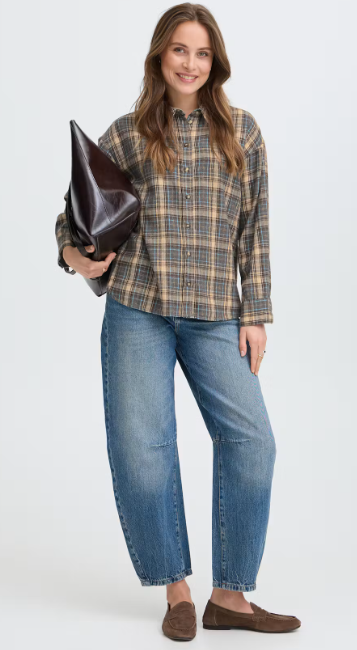 Byfabrice Button-Up- Grey/Brown