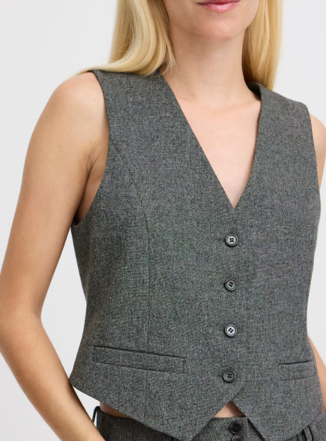 ByEtona Waistcoat- Mid Grey Melange