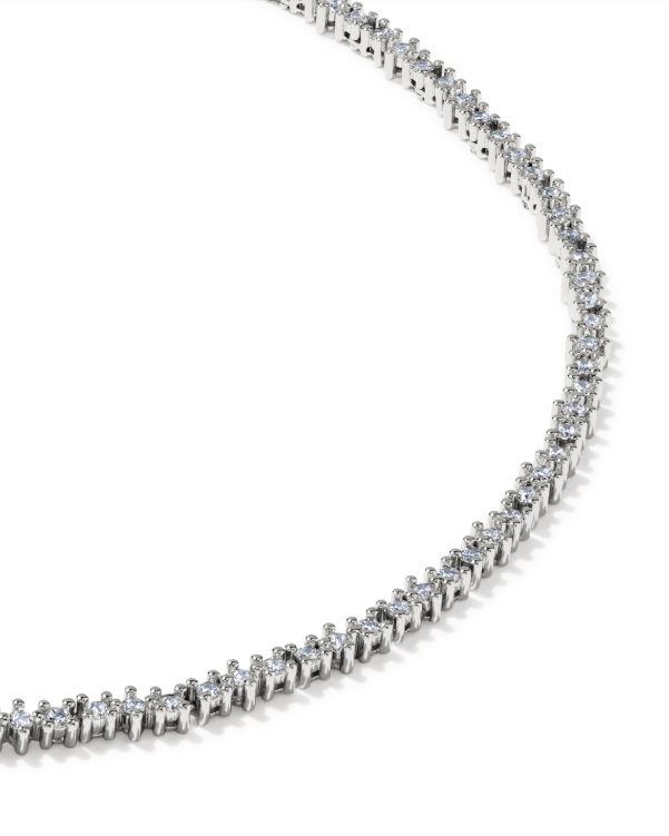 Fate Tennis Necklace- Silver