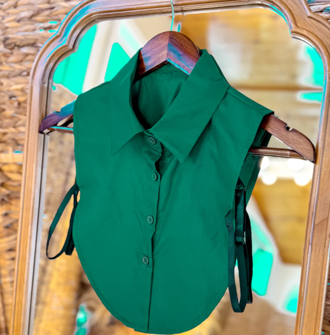 Final Touch Faux Collar - Dark Green