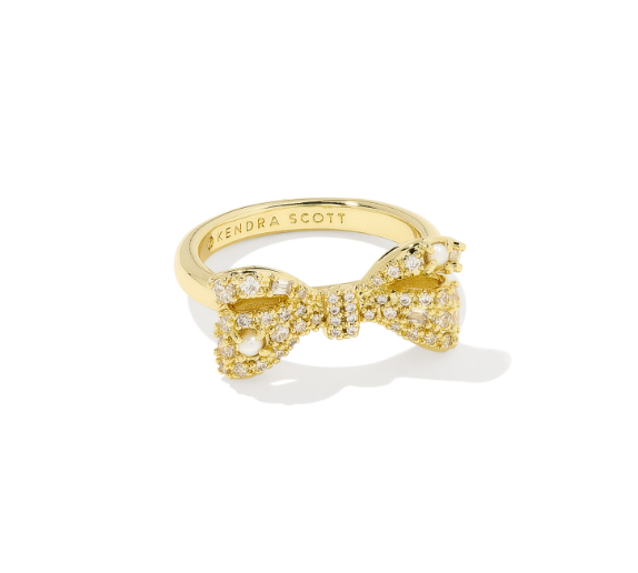 Krista Bow Ccktl Rng Gold White Mix 6