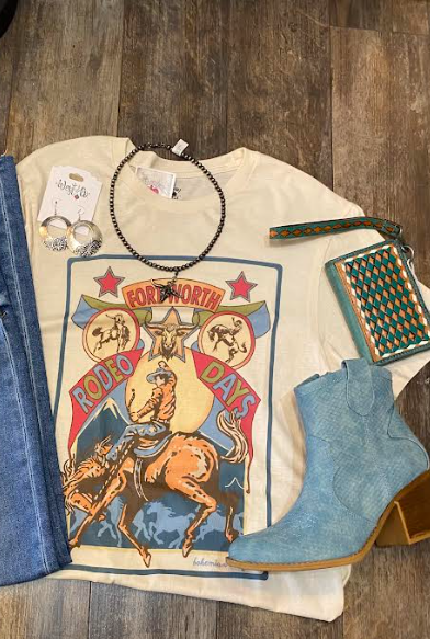 Ft. Worth Rodeo Days Tee- Cream - S